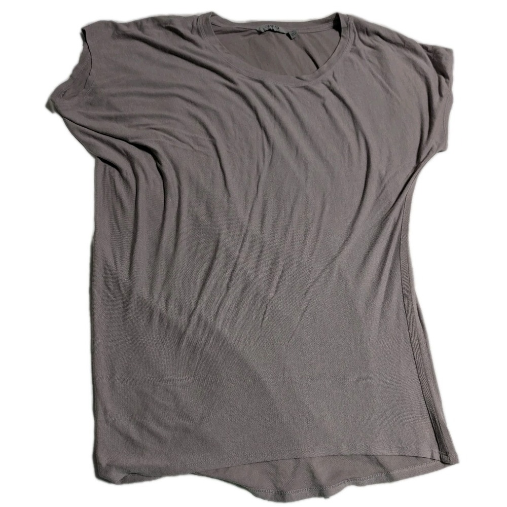 Athleta Women's Taupe Short Sleeve Tee Relaxed Fit Scoop Neck Size M
